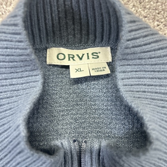 Orvis Pullover Mens XL Teal/green Quarter Zip Lightweight Performance Top - Picture 2 of 11